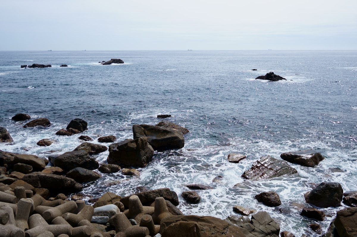 冬の日本の海岸
