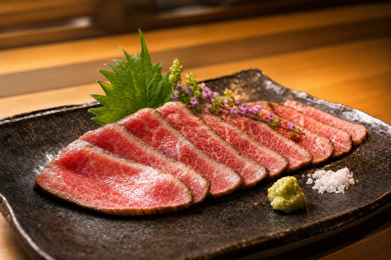 黒い器に盛られた和食の盛り合わせ